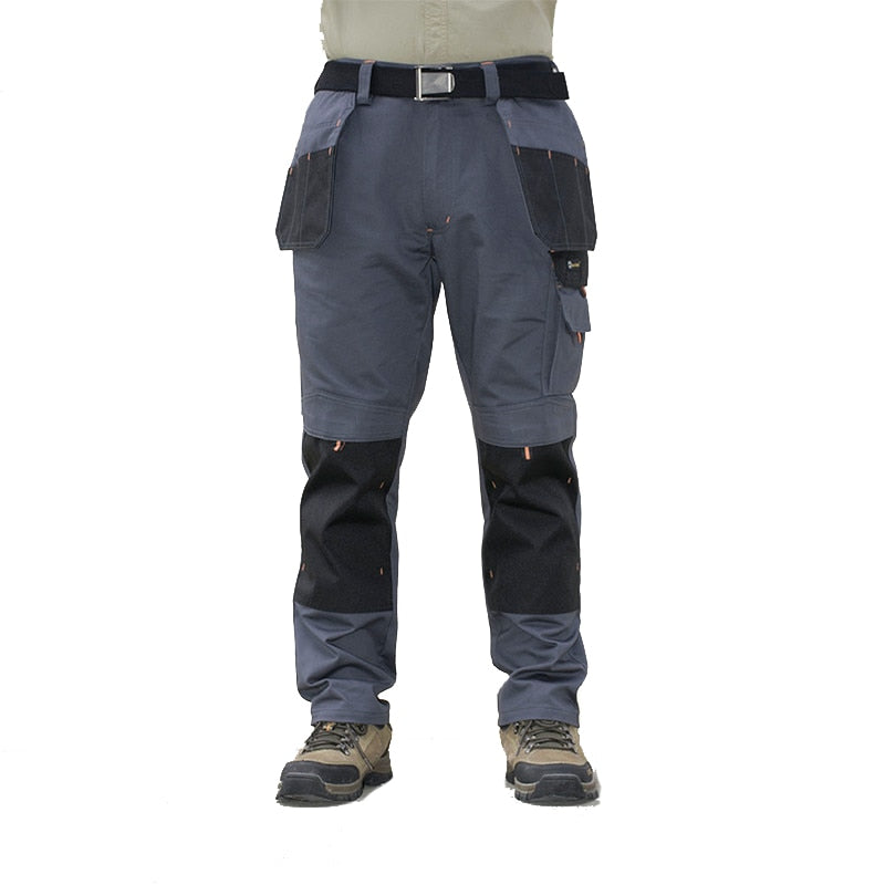 Men Multi-Pocket Cargo Pants Outdoor Safari Style Straight Working