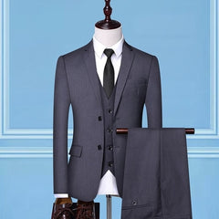 Formal Business Wedding 3 Pieces Suit Set Male Blazers Jacket Pants Vest