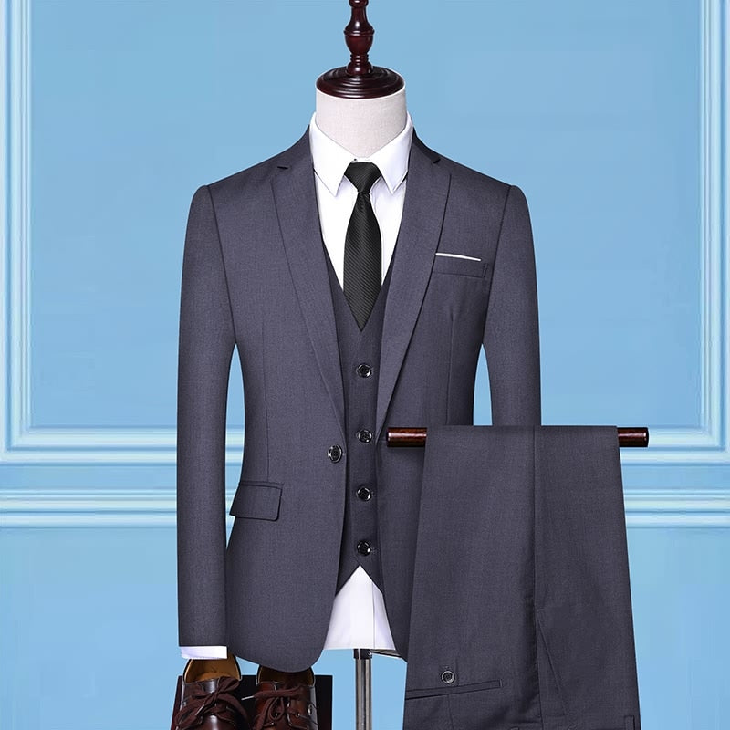 Tuxedo for Mens: Formal Business Wedding 3 Pieces Suit Set Male