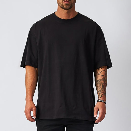 Mens Oversized Fit Short Sleeve T-shirt With Dropped Shoulder Loose Hip Hop