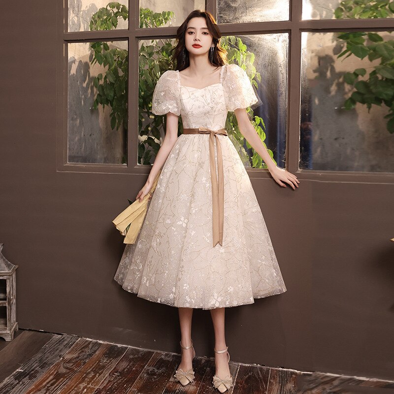 Homecoming Dresses: White Prom Dress Short Sleeves Wedding Party Dresses