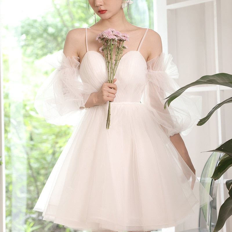 Homecoming Dresses: Mint Green Short Prom Dress Spaghetti Strap Tiered Tulle