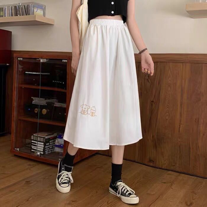 Spring/Autumn Women Skirts High Waist Student Korean Style Dark Vintage Ruffle