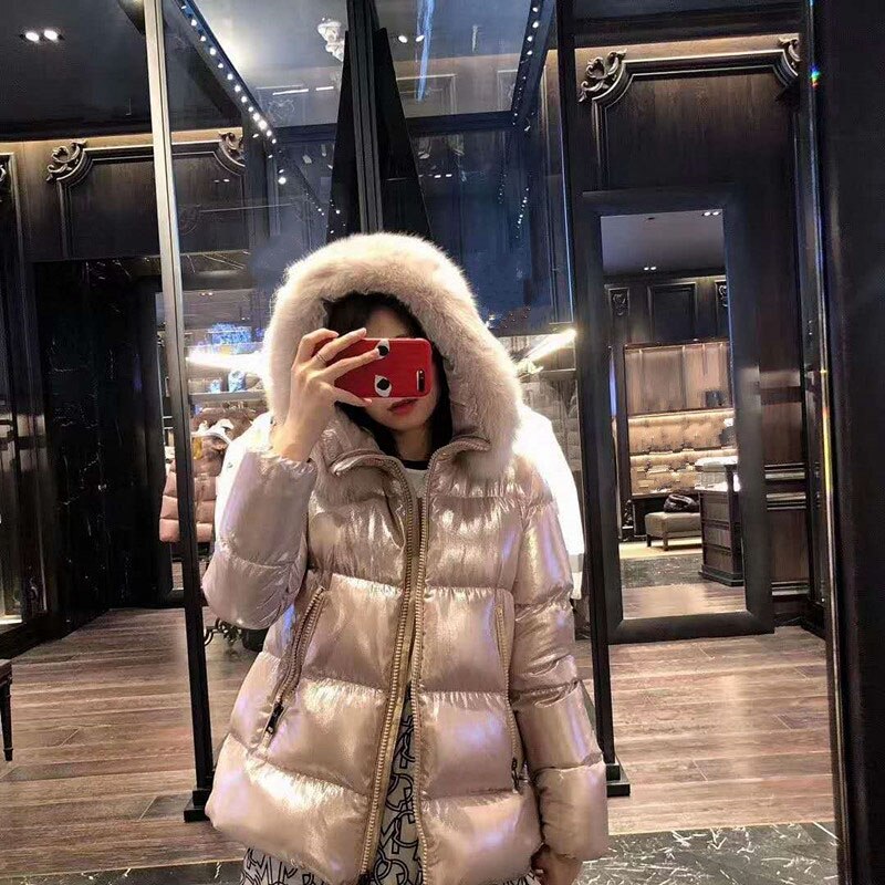 Winter Jacket Women Real Fur Coat Parkas Duck Down Lining Coat