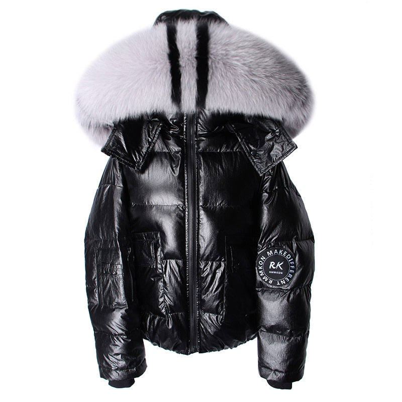 Winter Jacket Women Real Fur Coat Parkas Duck Down Lining Coat