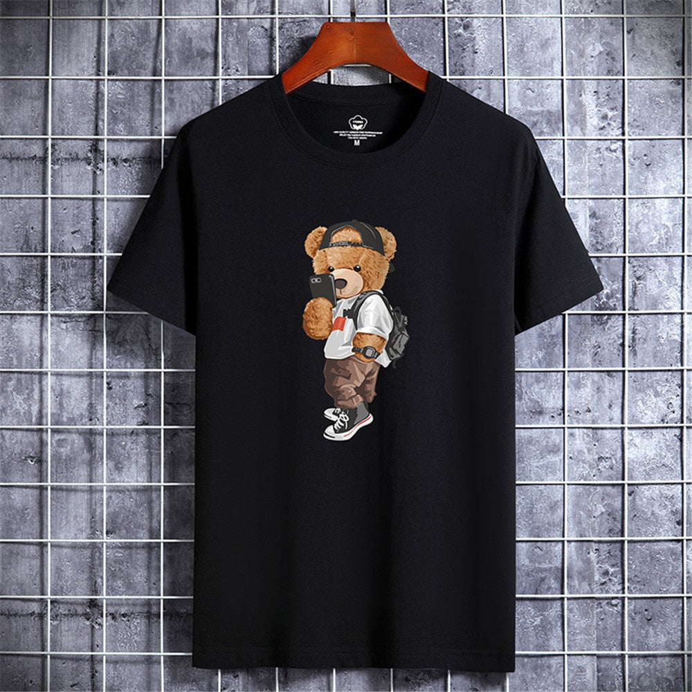 Funny Bear Harajuku Tshirt For Men Summer T-shirt Short Sleeve T-shirt Men