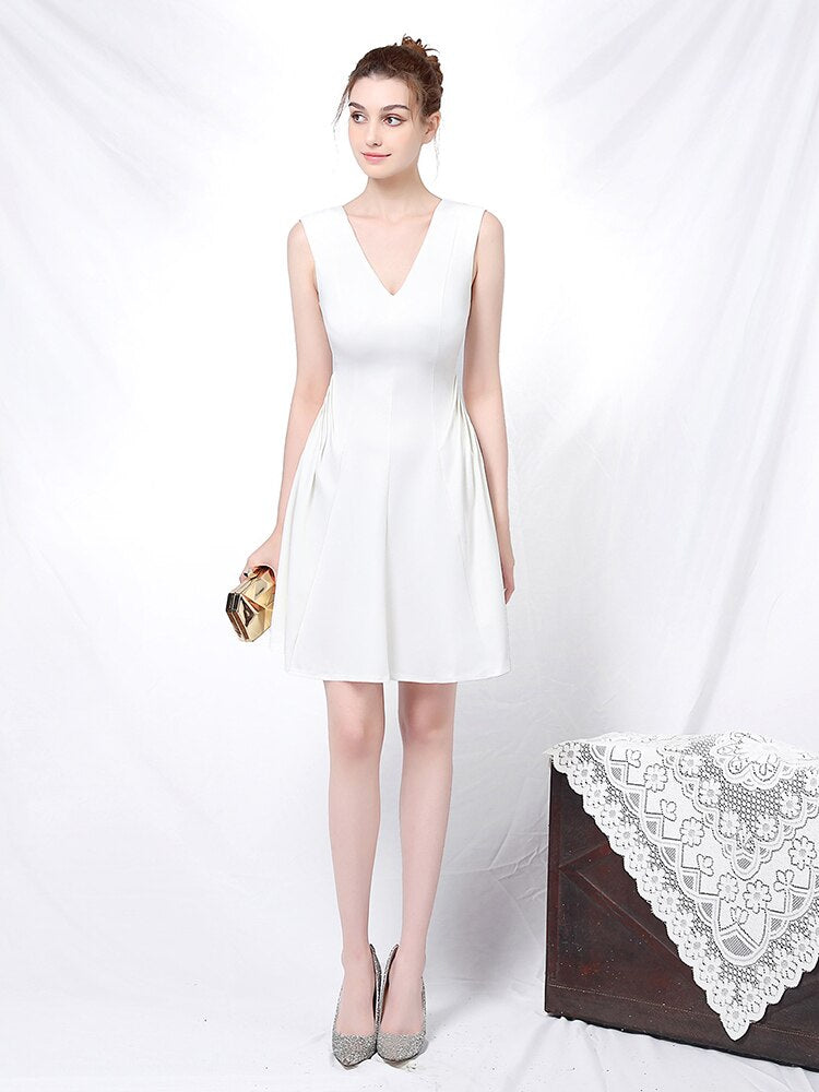 Homecoming Dresses: Double V-Neck Nightclub Femininity Elegant Celebrity Short