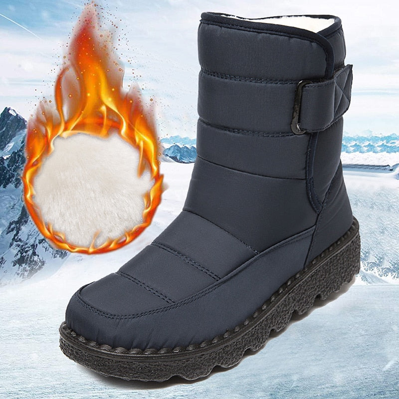 Non Slip Waterproof Snow Boots for Women Thick Plush Winter Ankle