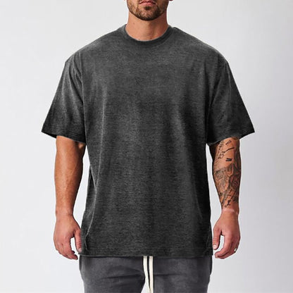 Mens Oversized Fit Short Sleeve T-shirt With Dropped Shoulder Loose Hip Hop