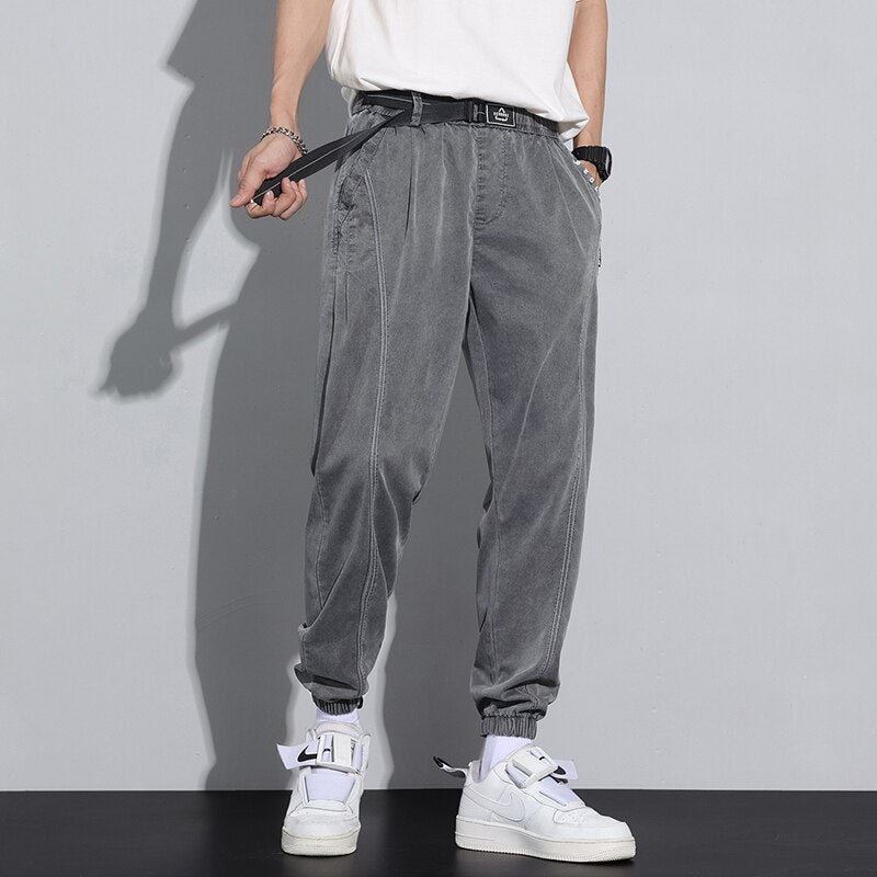 Men Pants Thin Imitate Jeans Summer Trends Hip Hop Cargo Trousers