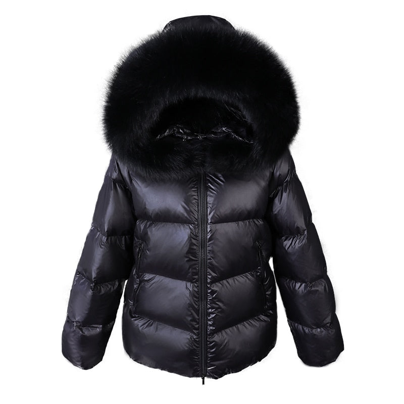 Winter Jacket Women Real Fur Coat Parkas Duck Down Lining Coat