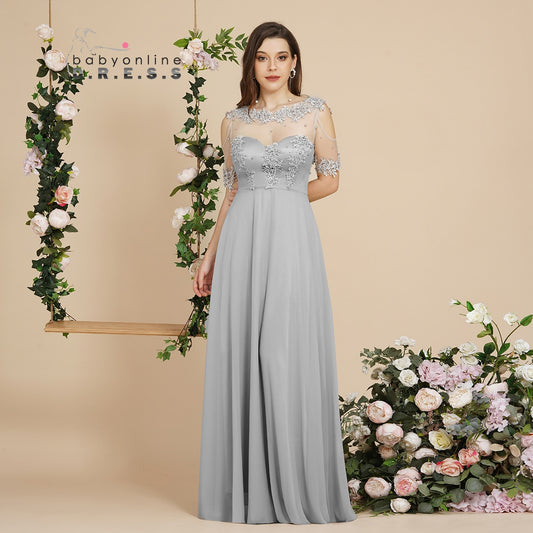 Homecoming Dresses: Silver Prom Dress for Women with Pearls Beads