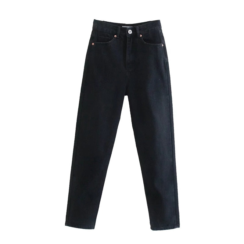 Fashion Casual Black Jeans Pants for Women Trousers Pockets