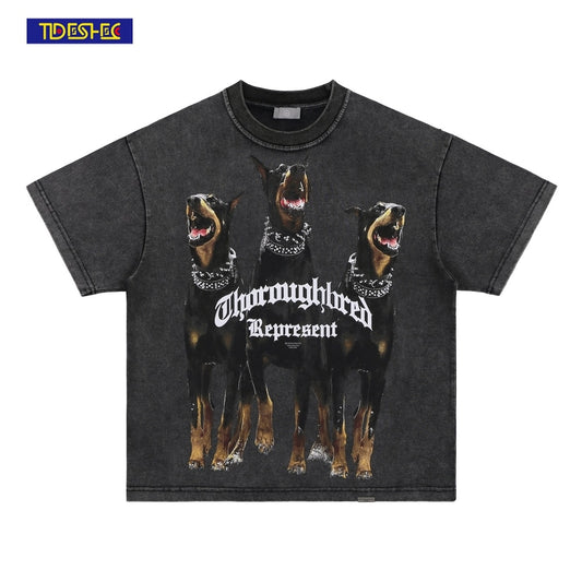 T-Shirt Men Summer Dog Letter Printed T Shirt