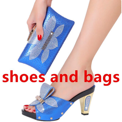 Italian Shoe And Bag Set For Party Ladies Wedges Shoes Summer Styles African