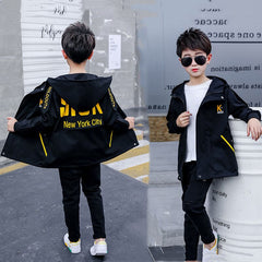 Spring  Autumn Jackets For Boy Fashion Polyester Double Layer Coat