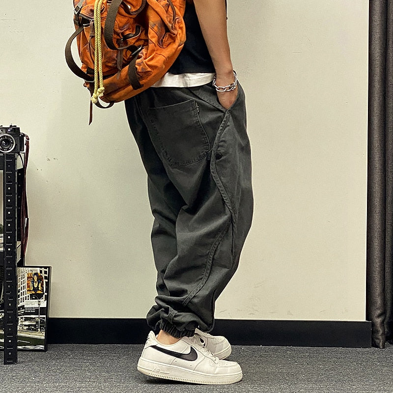 Plus Size Japanese Streetwear Oversize Cargo Pants Men Clothing Harajuku