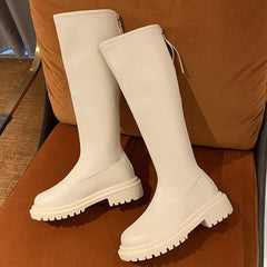 Chelsea Boots Winter Mid Heels Platform Women Botas Snow Warm