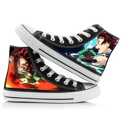 Demon Slayer Print Canvas Shoes Velvet Japanese Anime Student Men