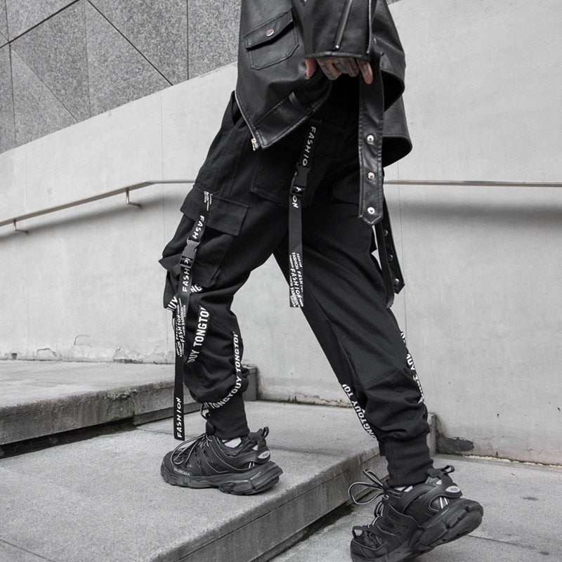 Black Cargo Pants Men Joggers Cargo Trousers for Men Jogging Japanese