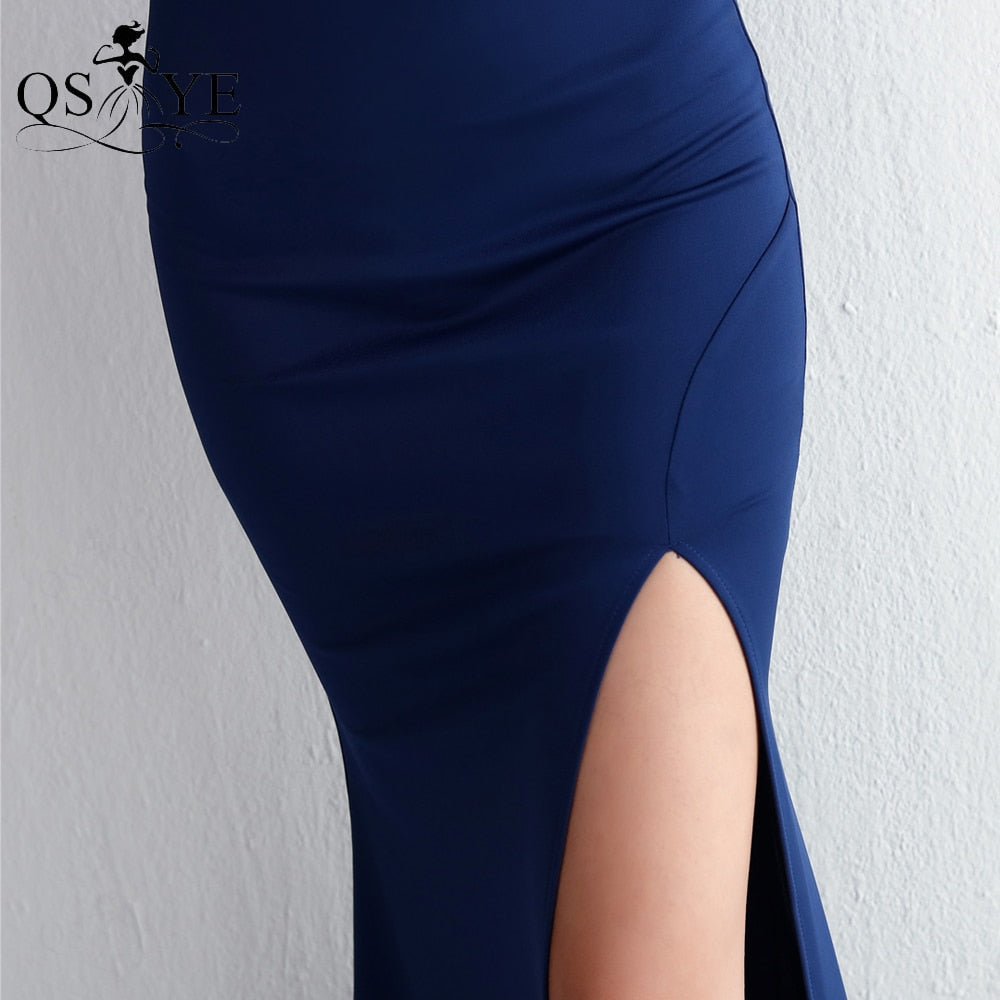 Homecoming Dresses: Prom Dresses Ostrich Feather Stretch Mermaid Evening Gown