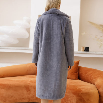 Female Winter Plush Thick Warm Loose Women Faux Rabbit Fur Coat