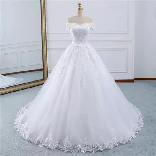 White Bridesmaid Dresses: White Ball Gown Bridal Dress mariage Vintage Muslim