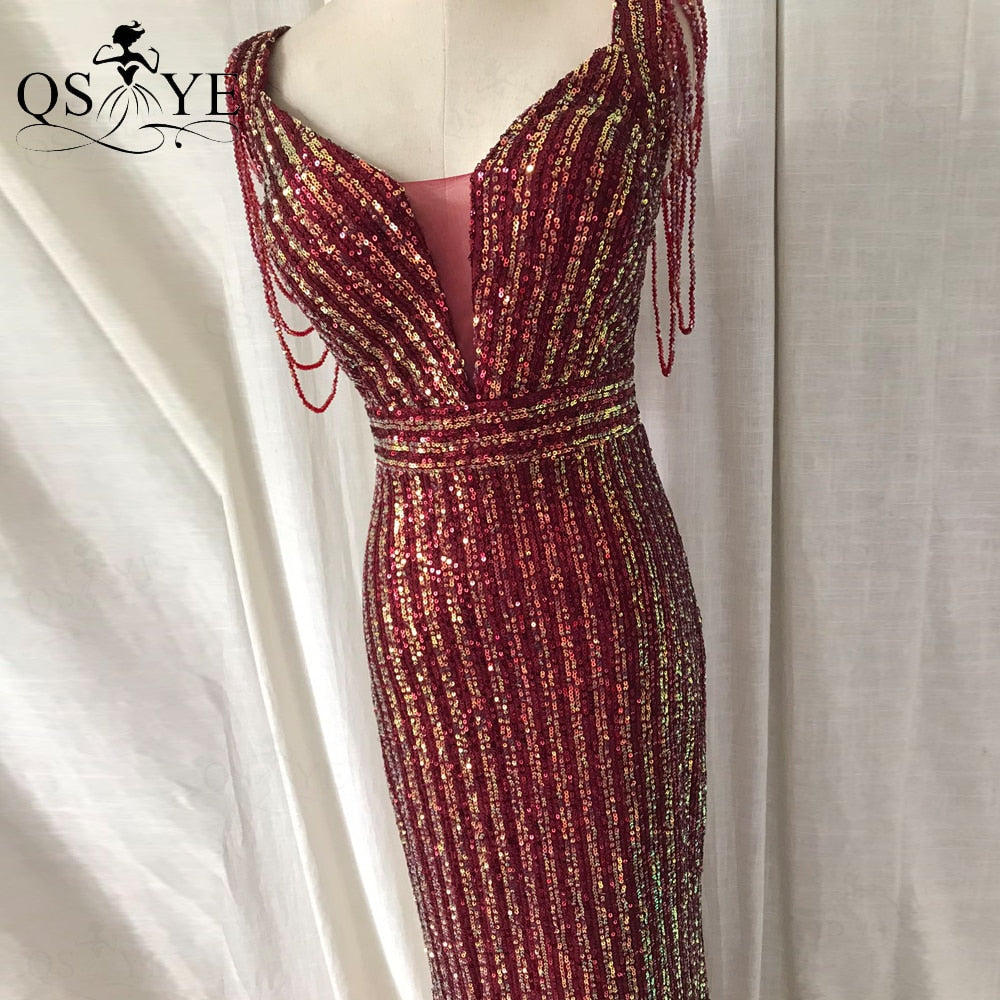 Homecoming Dresses: Prom Dresses V Neck Fitted Evening Gown Beading