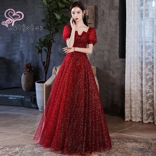Homecoming Dresses: Women Dress Elegant Evening Gowns Short Sleeves