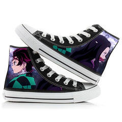 Demon Slayer Print Canvas Shoes Velvet Japanese Anime Student Men