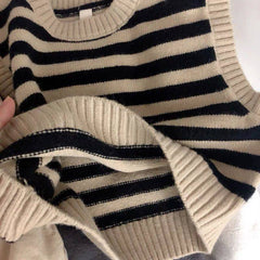 Children Striped Jacquard Vest Knitted Vest Baby Sweater