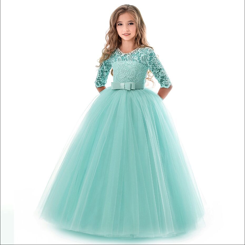Teen Girl Evening Party Long Dress 5-14Y Girl Formal School Ceremony Outfit