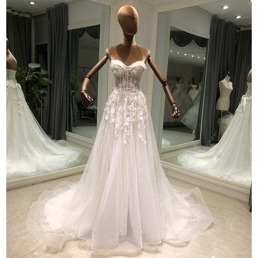 White Bridesmaid Dresses: Detachable Sleeve Bride A-Line Wedding Dress