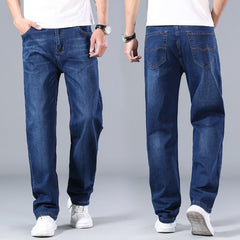 cotton stretch men straight loose loose summer thin jeans