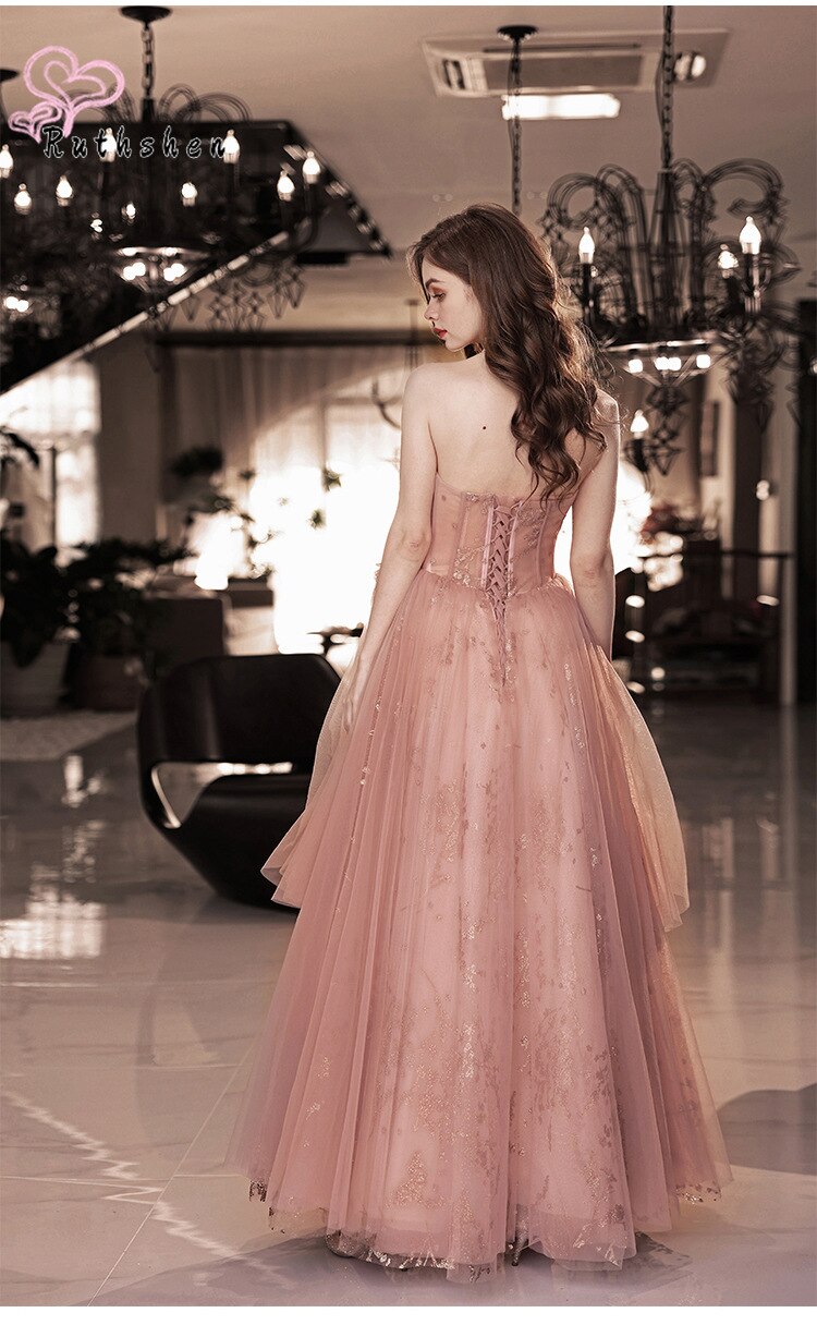 Homecoming Dresses: Prom Dresses Bling Bling Lace Appliques Evening Gown Pink