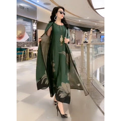 Silk Dress Two-Piece Women Elegant Floral Plus Size Dress Casual Beach
