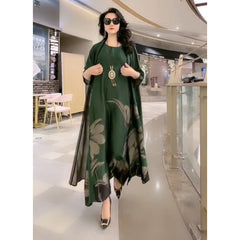 Silk Dress Two-Piece Women Elegant Floral Plus Size Dress Casual Beach