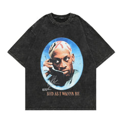 Men T-shirt Punk Streetwear Dennis Rodman Print T-shirt