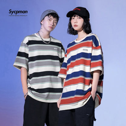 Main Striped Couples T-shirts For Men And Women In The Summer