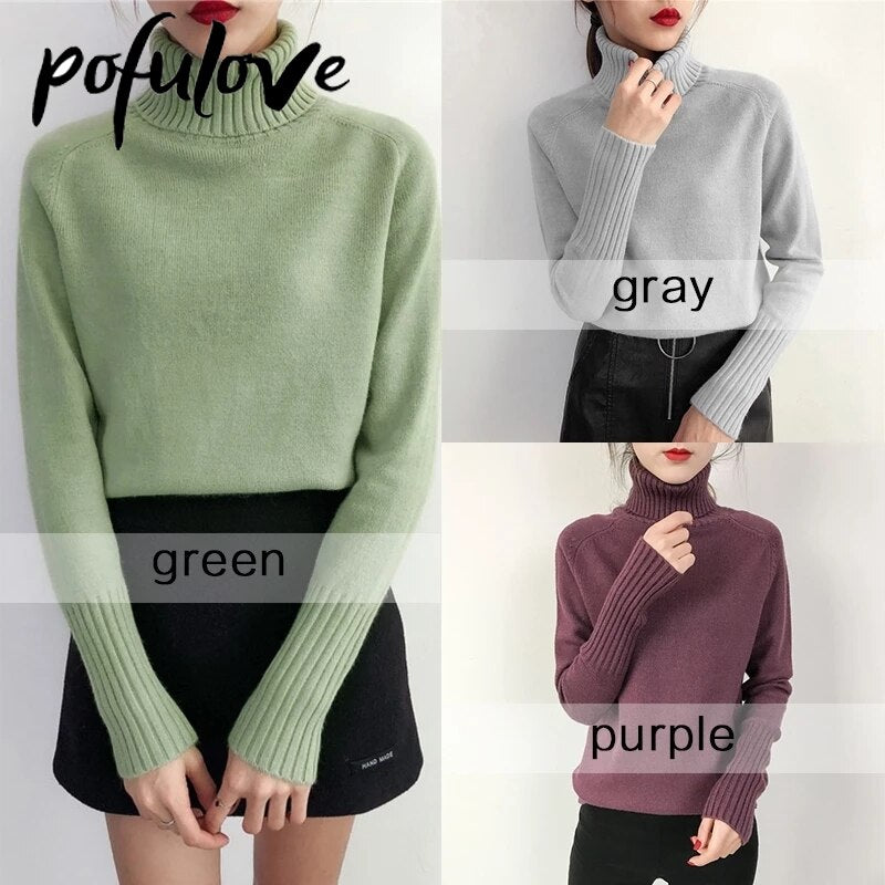 Women's Sweater Turtleneck Trending Sweater Fashion Top