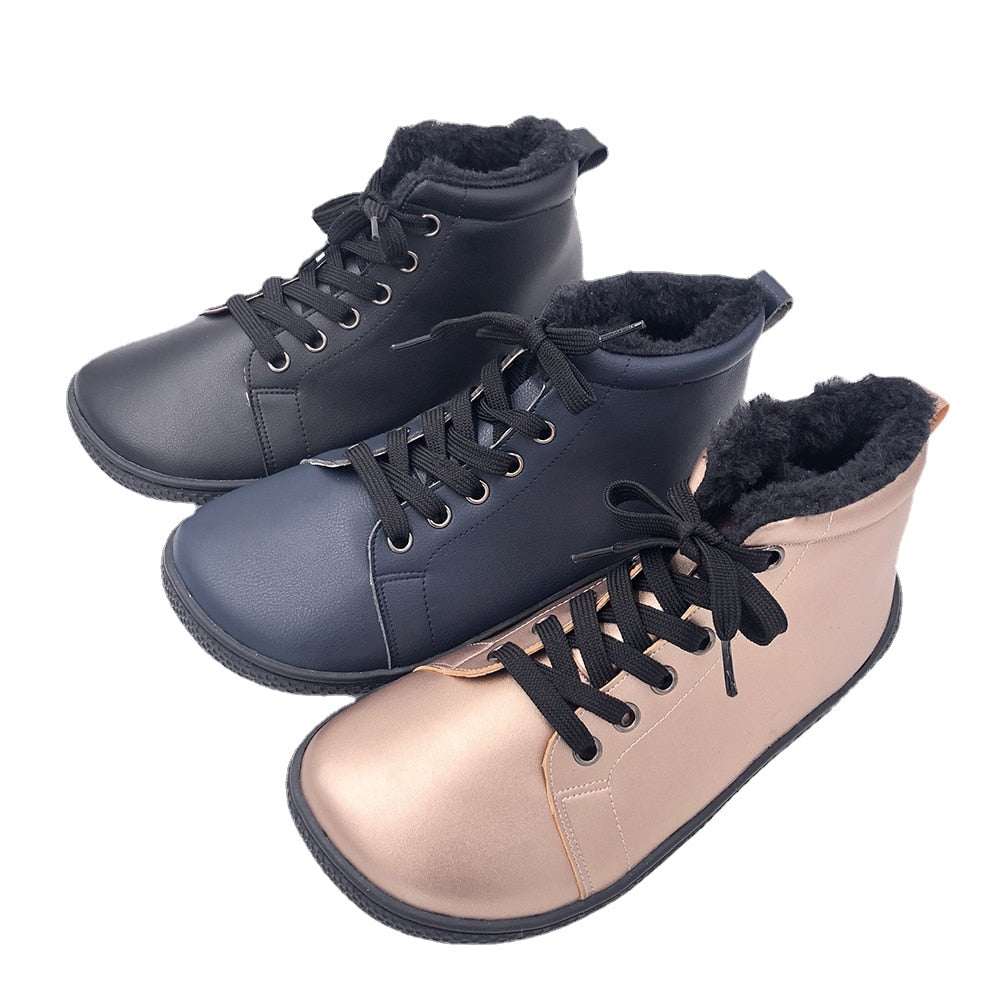 Tipsietoes Barefoot Leather Boots with fur inside for Women and Kids