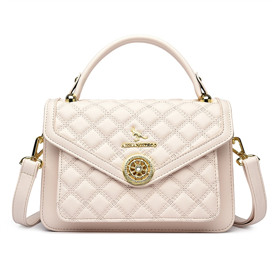 Luxury Women 3 Layers Handbags High Quality Designer Soft Leather Crossbody