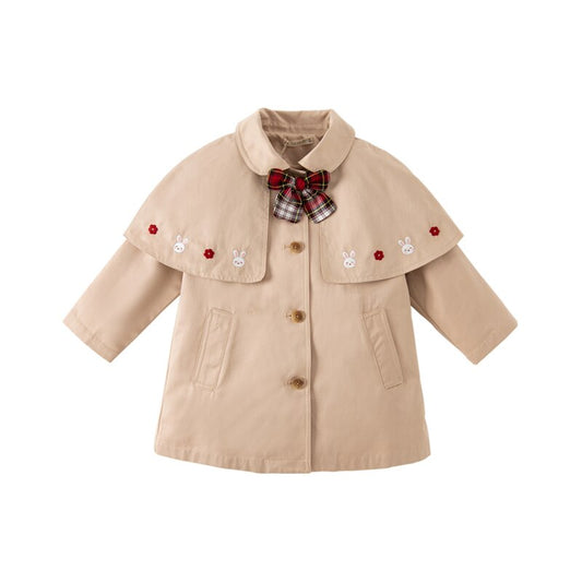 Khaki Cute Girls Coat Spring Autumn Kids Children Clothing