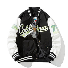 Embroidery Varsity Jacket Men Women Letter Vintage Jacket Fashion Baseball