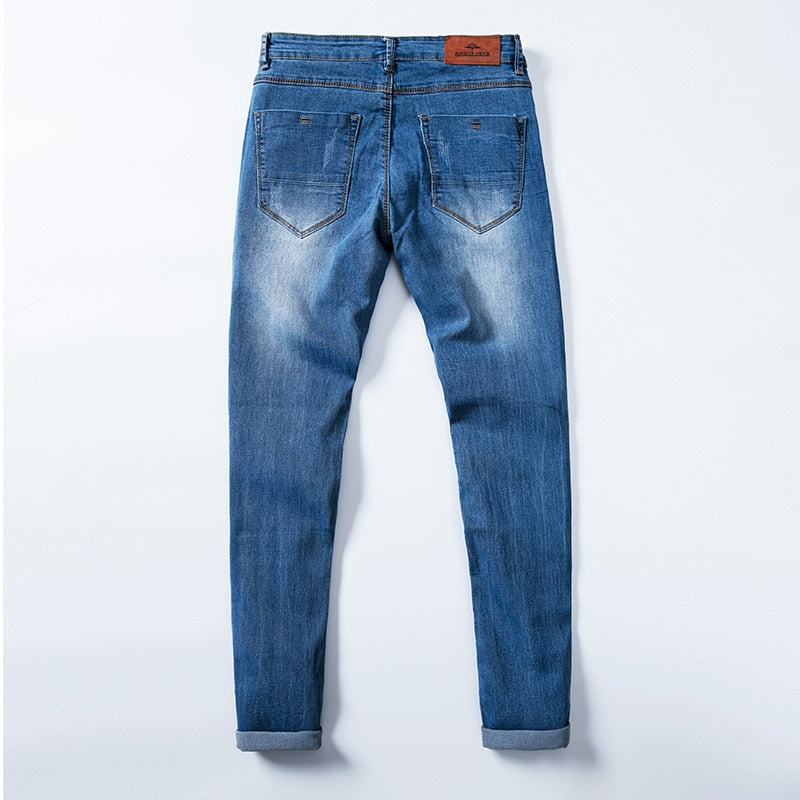 7 Color Men Stretch Skinny Jeans Fashion Casual Slim Fit Denim Trousers Male
