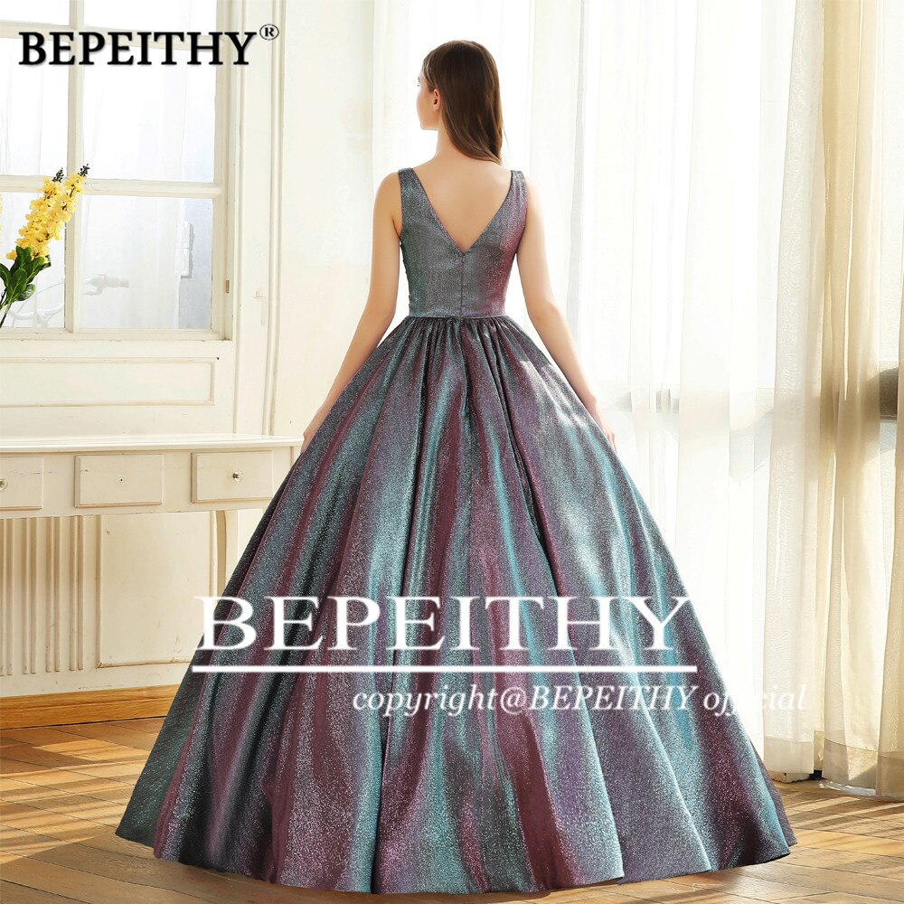 Homecoming Dresses: V Neck Glitter Long Prom Dress For Women