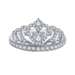 CC Women Rings Queen Crown Jewelry White Gold Plated Wedding Accessories