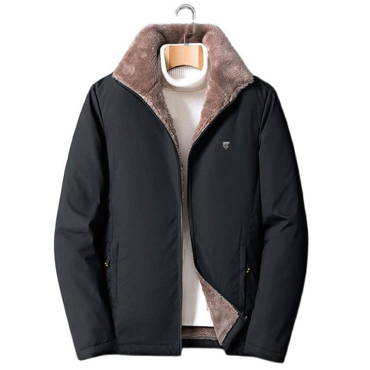 Men Fashion Casual Solid Coats Autumn Winter Windproof Warm Thick