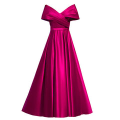 Prom Dresses Burgundy A-line Simple Satin Evening Party Dresses