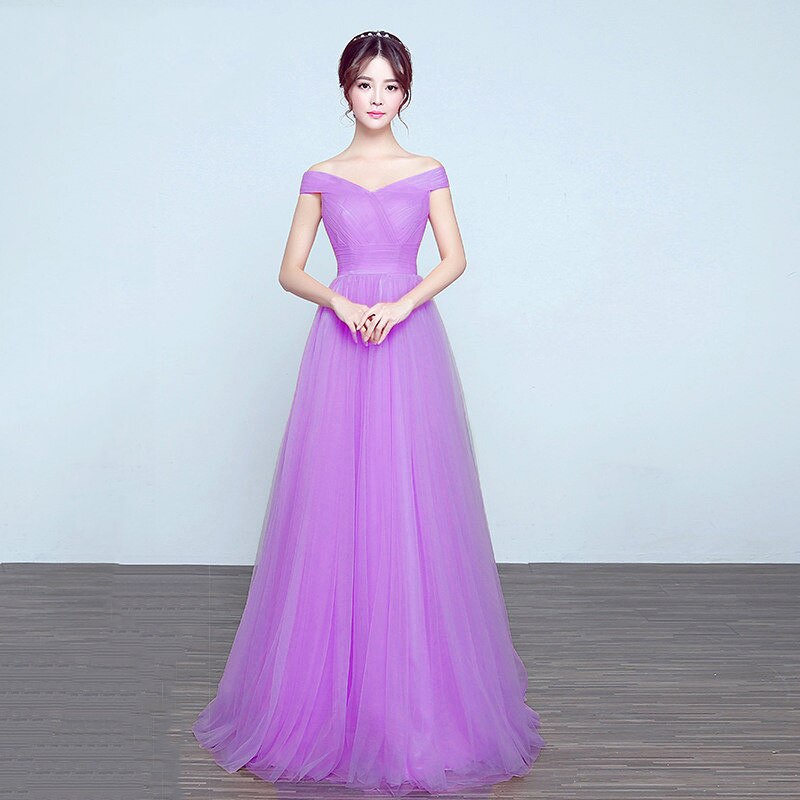 Evening wear Dresses: Prom Dress Women Elegant Wedding Party Dresses Off Shoulder